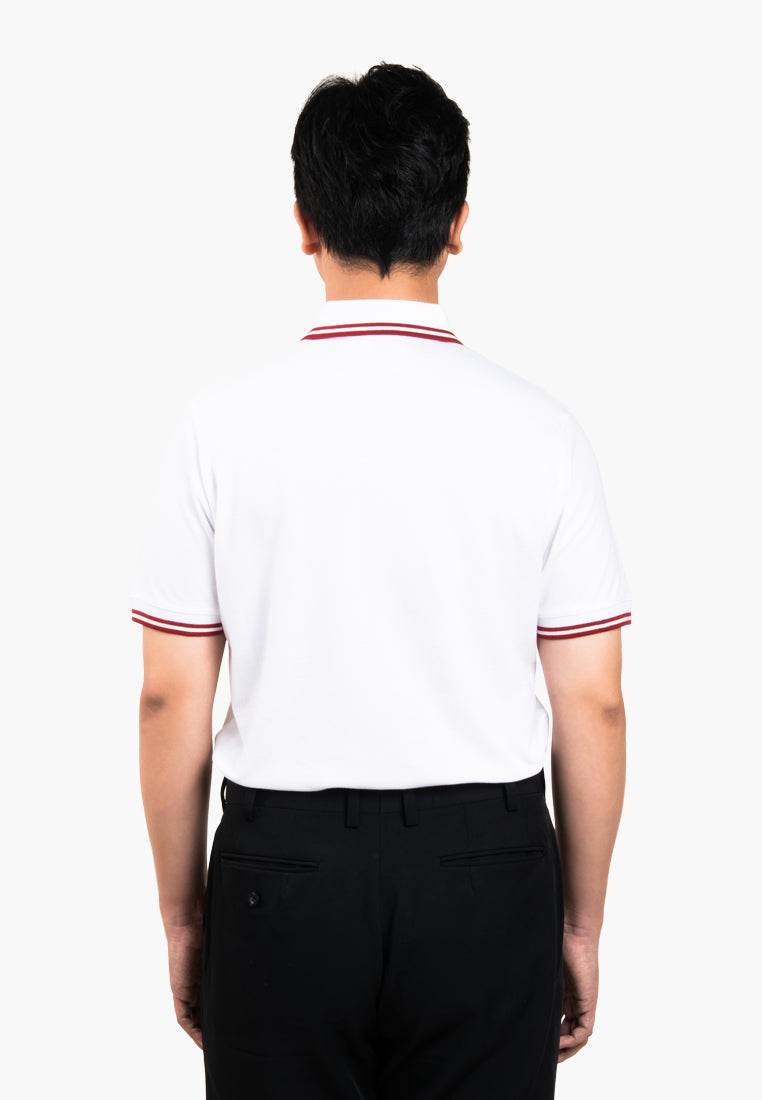 Bally Textured Polo Shirt-in-White-4-Bally Outlet