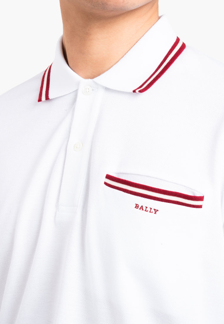 Bally Textured Polo Shirt-in-White-6-Bally Outlet