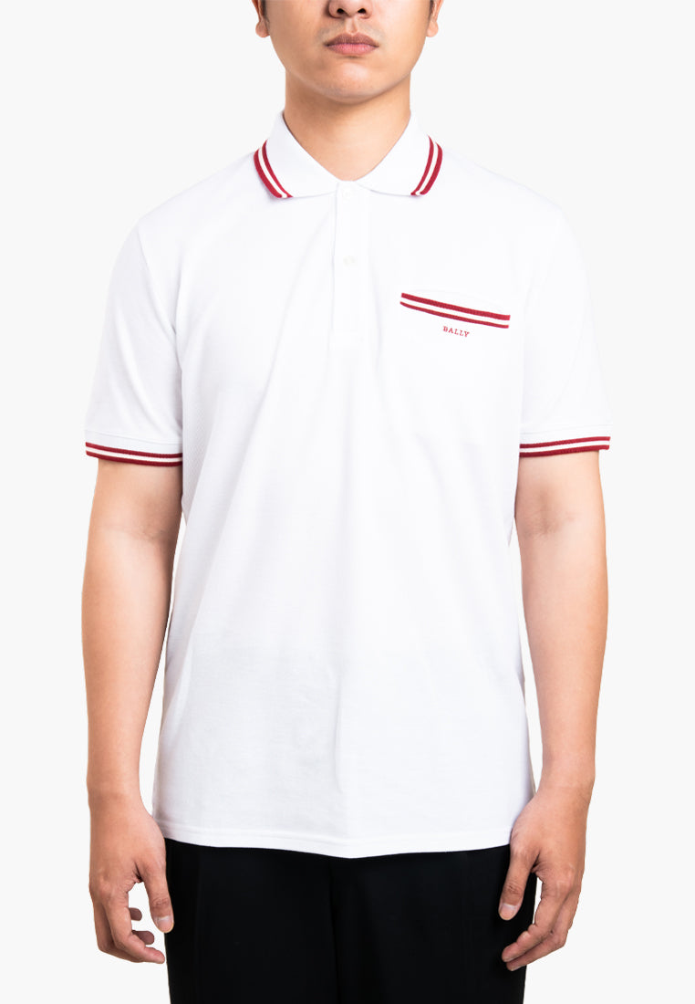 Bally Textured Polo Shirt-in-White-7-Bally Outlet