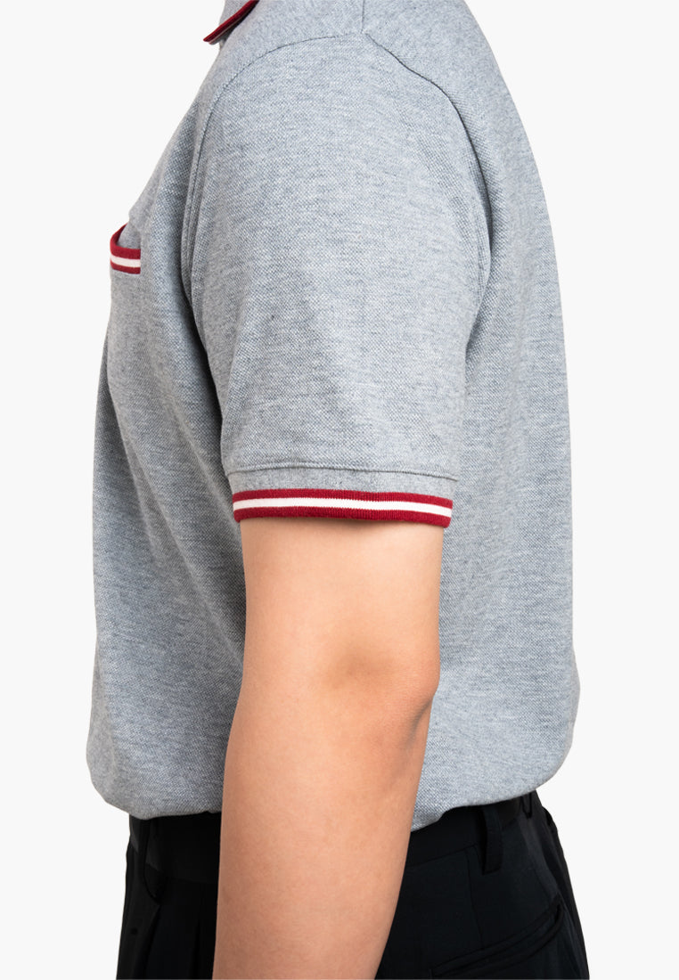 Bally Textured Polo Shirt-in-Grey-3-Bally Outlet