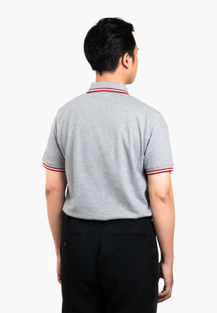 Bally Textured Polo Shirt-in-Grey-4-Bally Outlet