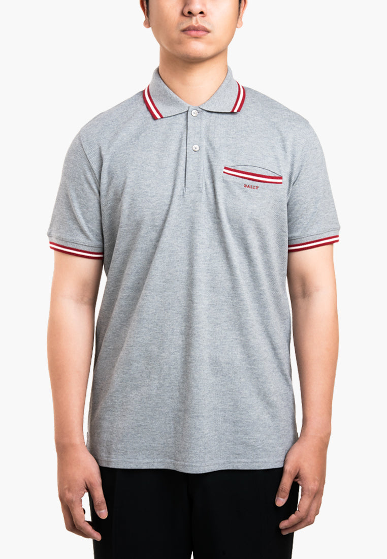Bally Textured Polo Shirt-in-Grey-7-Bally Outlet