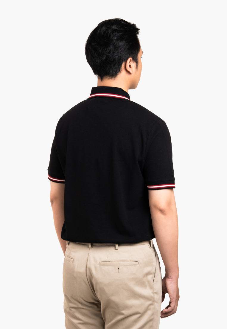 Bally Signature Stripe Polo-in-Black-3-Bally Outlet