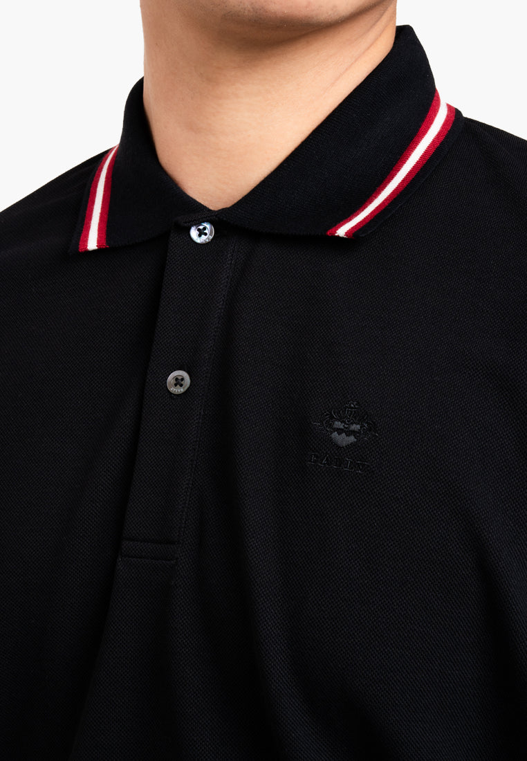 Bally Signature Stripe Polo-in-Black-6-Bally Outlet