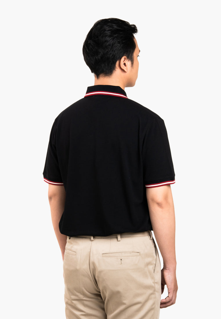 Bally Textured Polo Shirt-in-Black-3-Bally Outlet