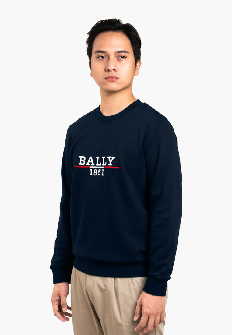 Bally 1851 Logo Sweatshirt-in-Navy-1-Bally Outlet