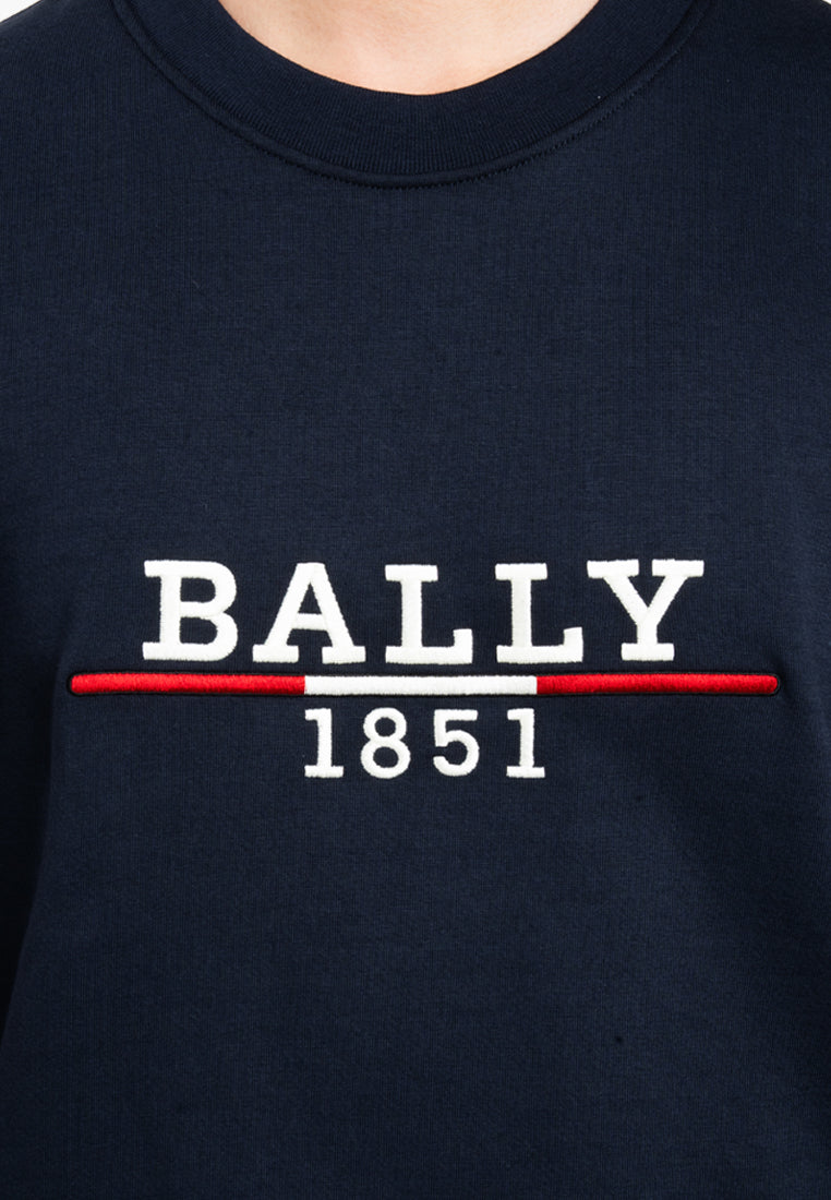 Bally 1851 Logo Sweatshirt-in-Navy-2-Bally Outlet