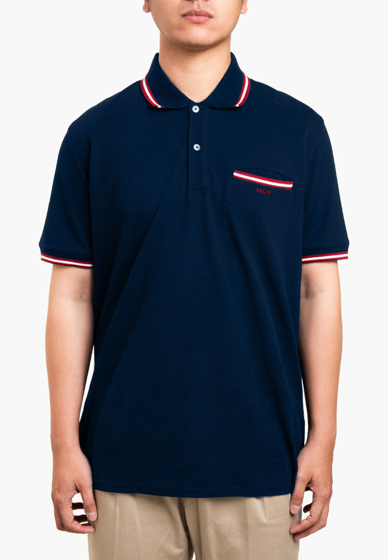 Bally Textured Polo Shirt-in-Navy-7-Bally Outlet