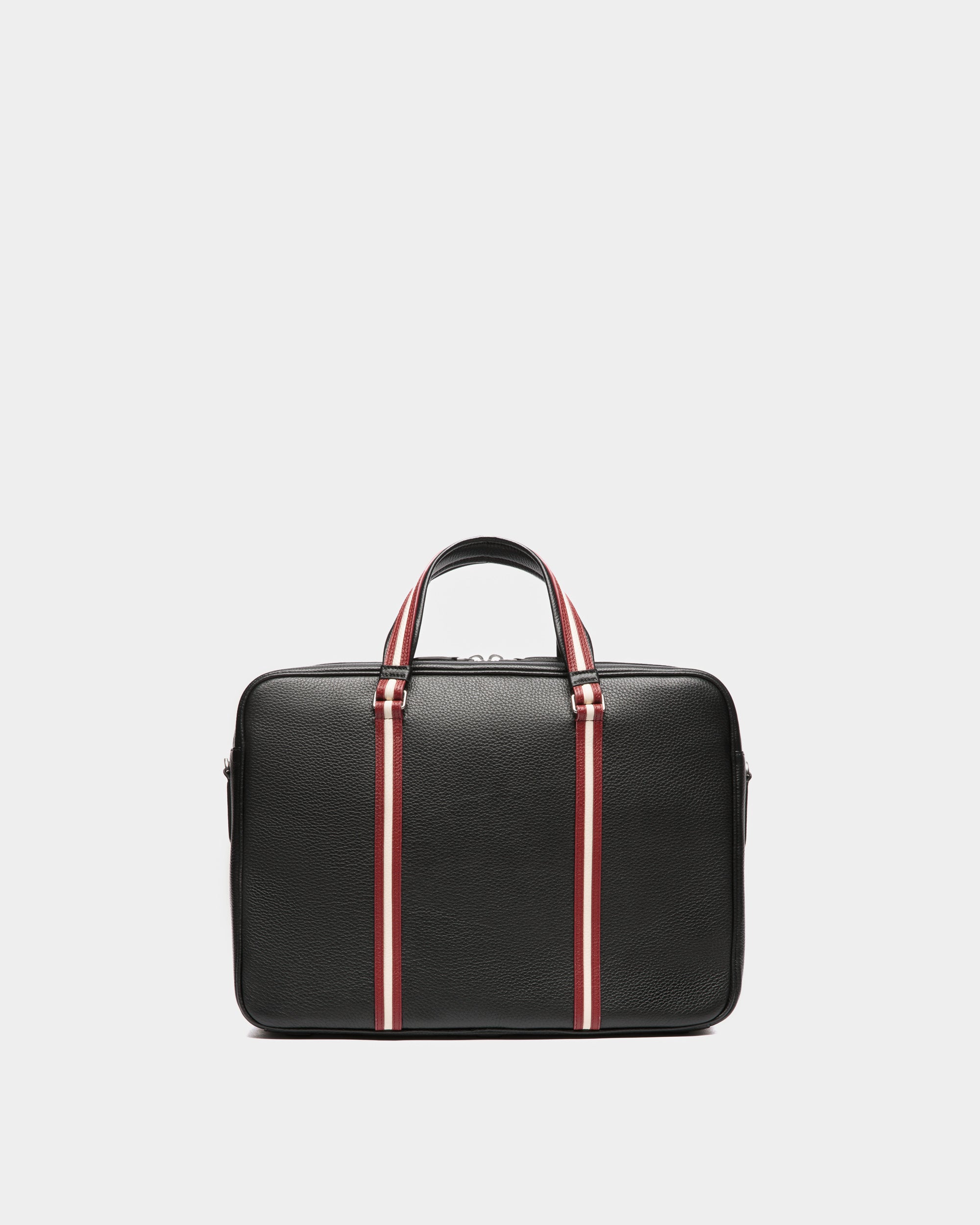 Bally Code Briefcase In Grained Leather-in-Black-1-Bally Outlet