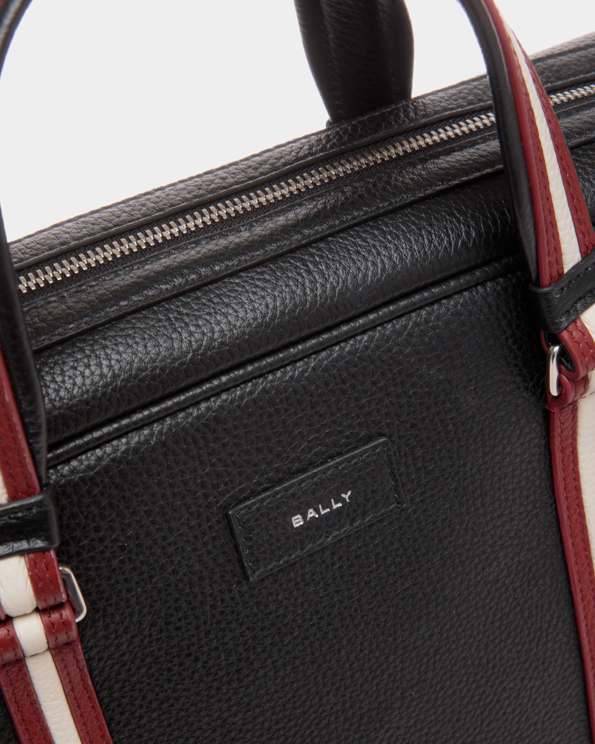 Bally Code Briefcase In Grained Leather-in-Black-2-Bally Outlet