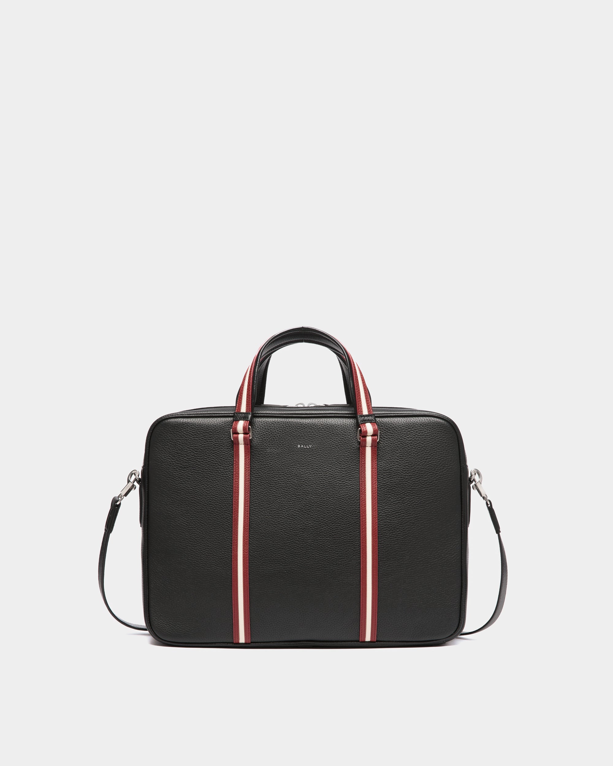 Bally Code Briefcase In Grained Leather-in-Black-3-Bally Outlet