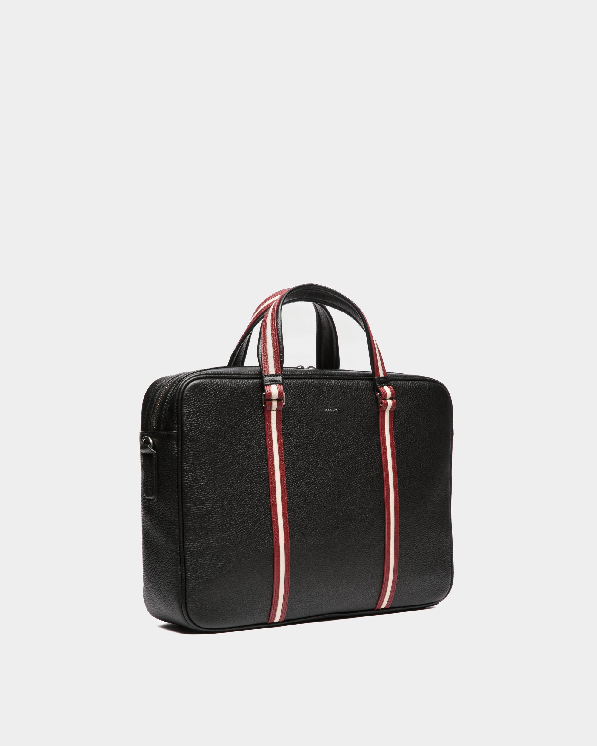Bally Code Briefcase In Grained Leather-in-Black-4-Bally Outlet