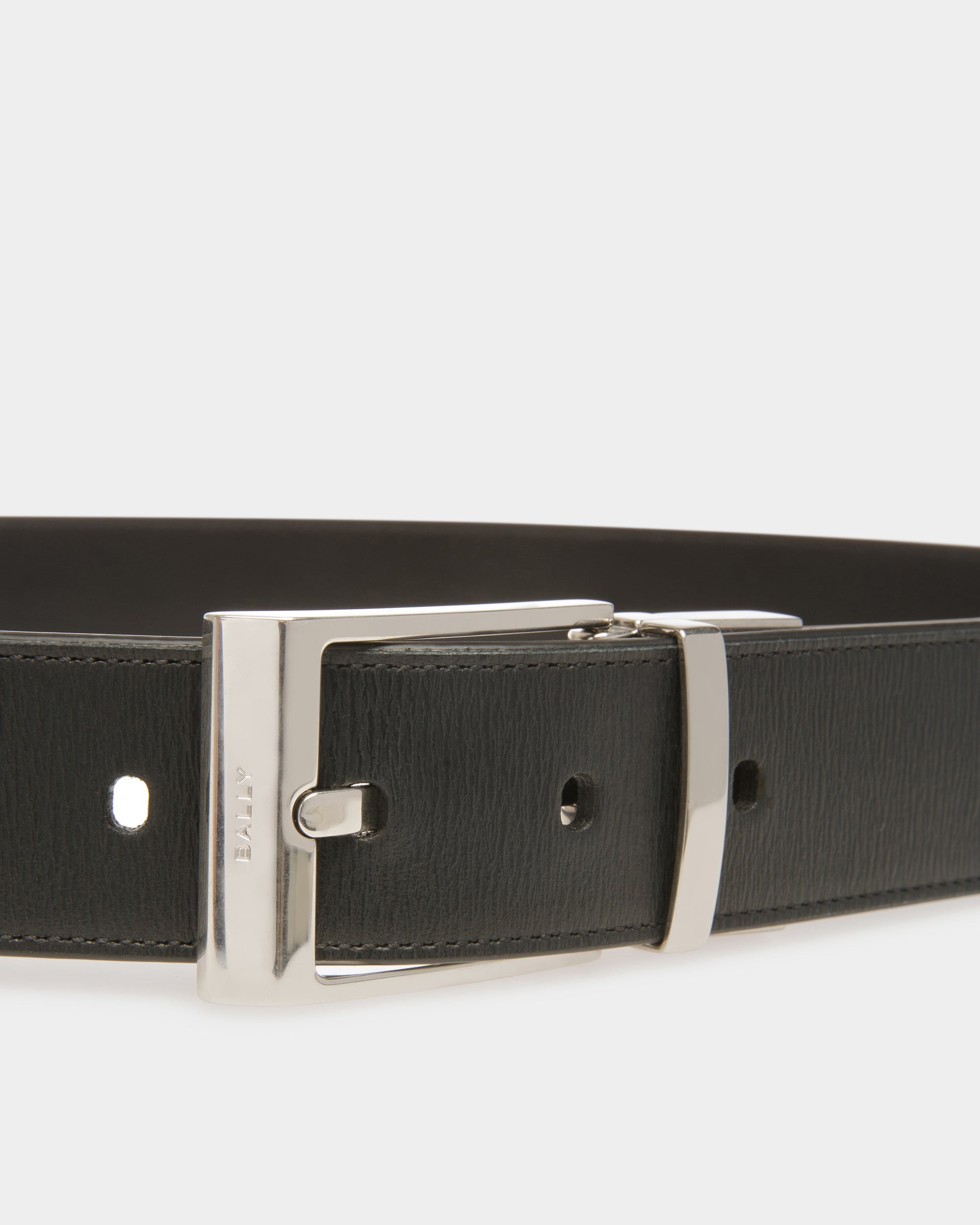 Bally Dress Belt In Black Leather-in-Black-3-Bally Outlet