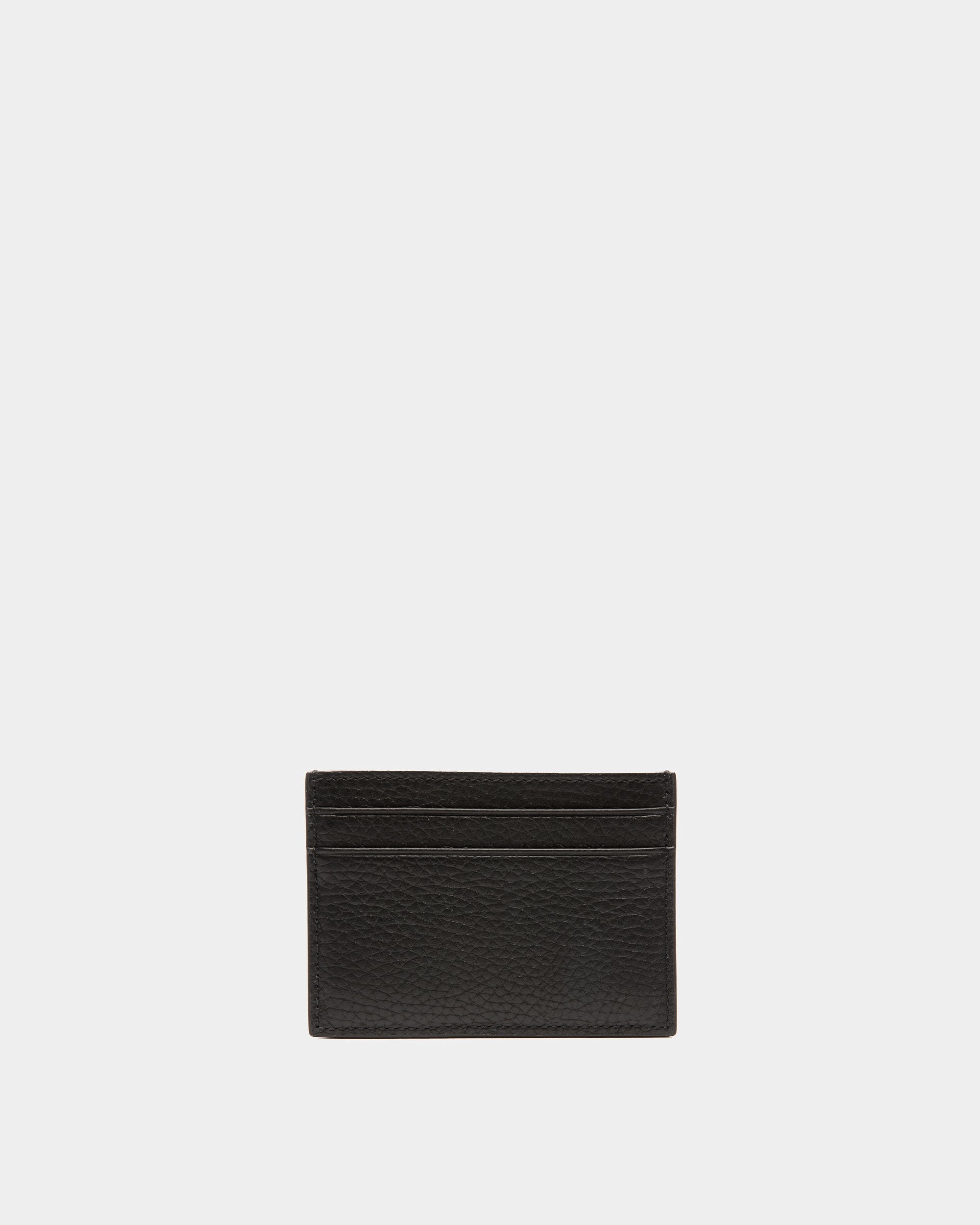 Bally Ribbon Card Holder In Black Grained Leather-in-Black-2-Bally Outlet