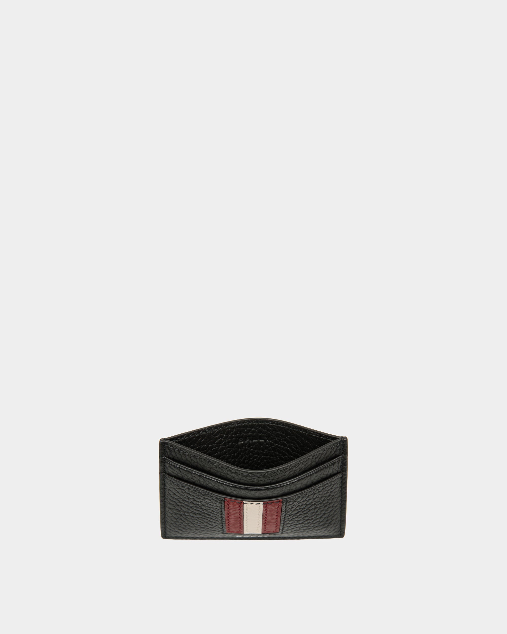Bally Ribbon Card Holder In Black Grained Leather-in-Black-3-Bally Outlet