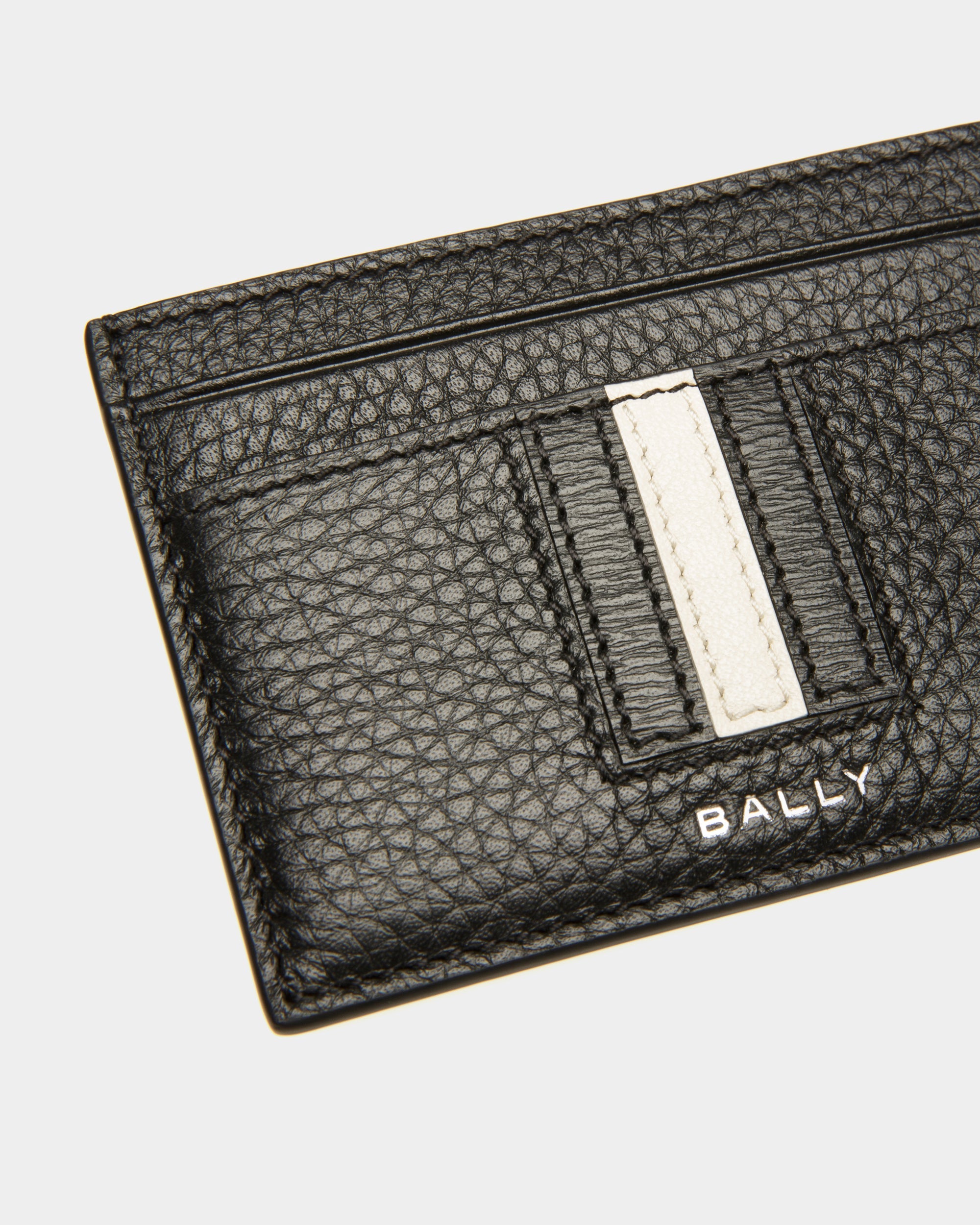 Bally Ribbon Card Holder In Black Leather-in-Black-4-Bally Outlet