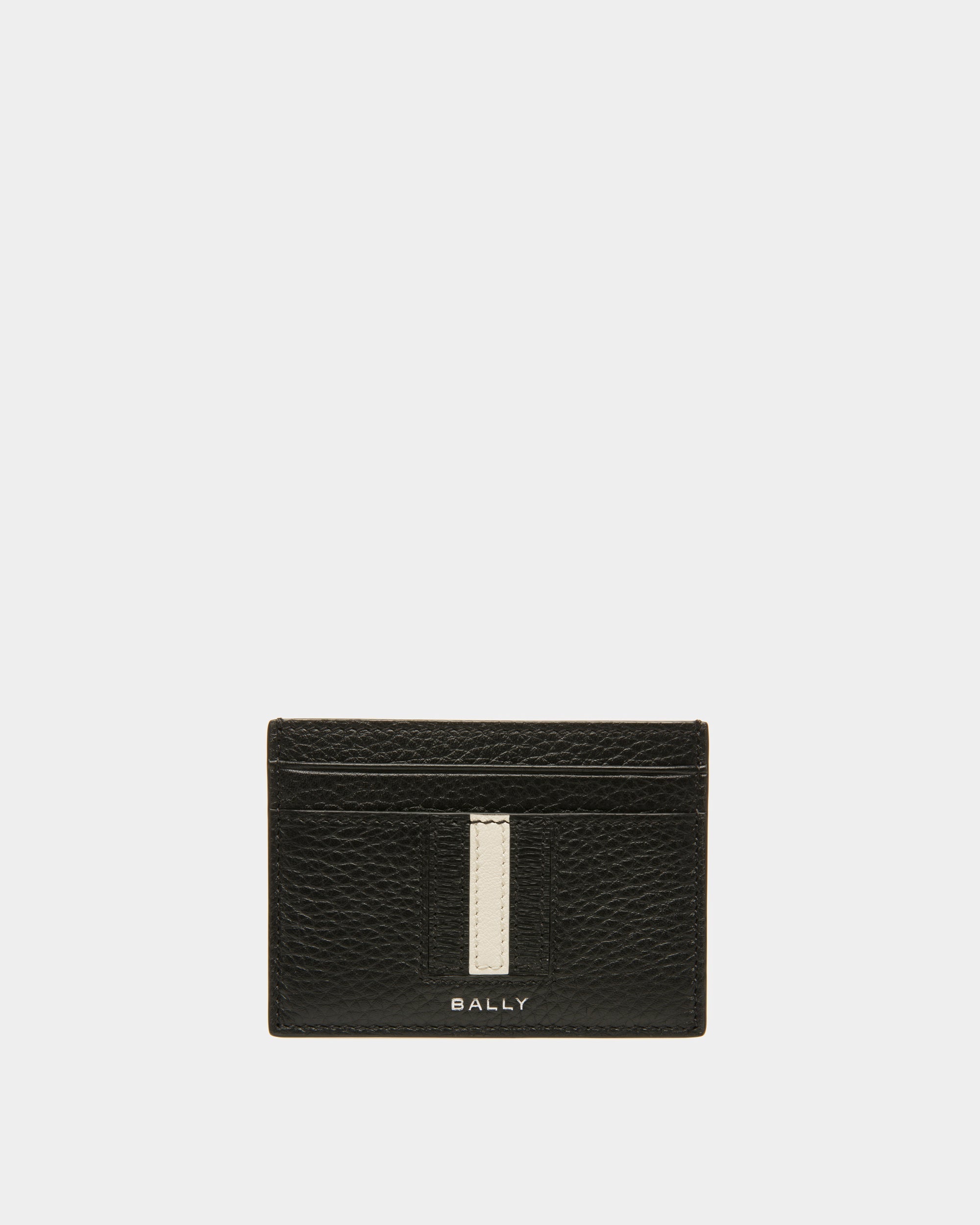Bally Ribbon Card Holder In Black Leather-in-Black-1-Bally Outlet