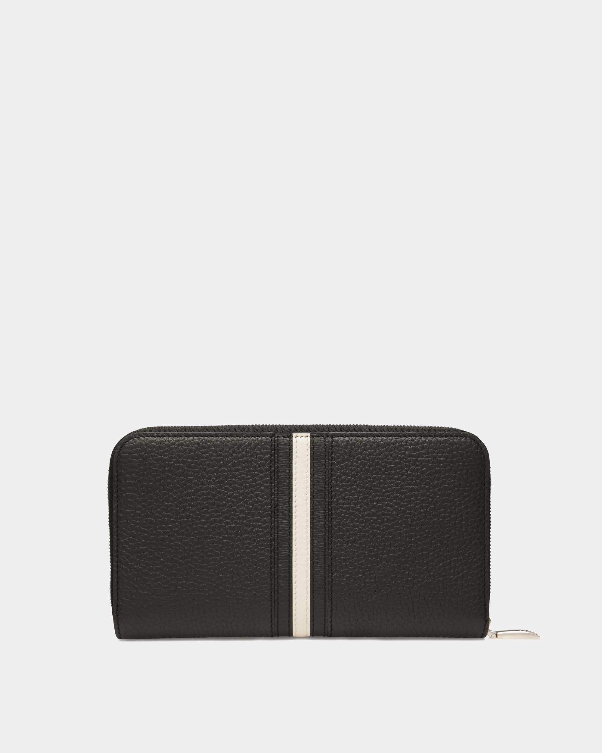 Bally Ribbon Zip Wallet in Leather-in-Black-1-Bally Outlet