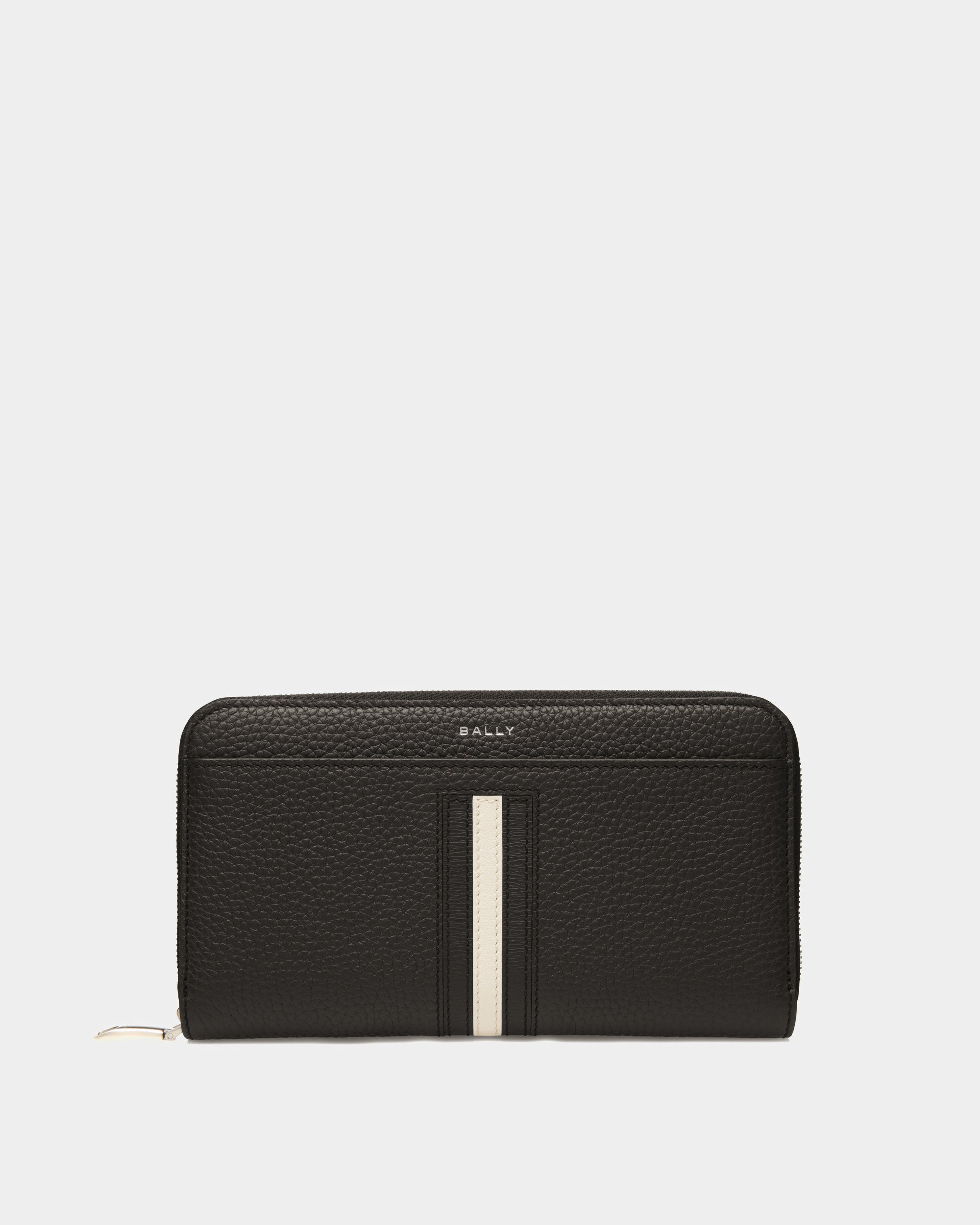 Bally Ribbon Zip Wallet in Leather-in-Black-3-Bally Outlet