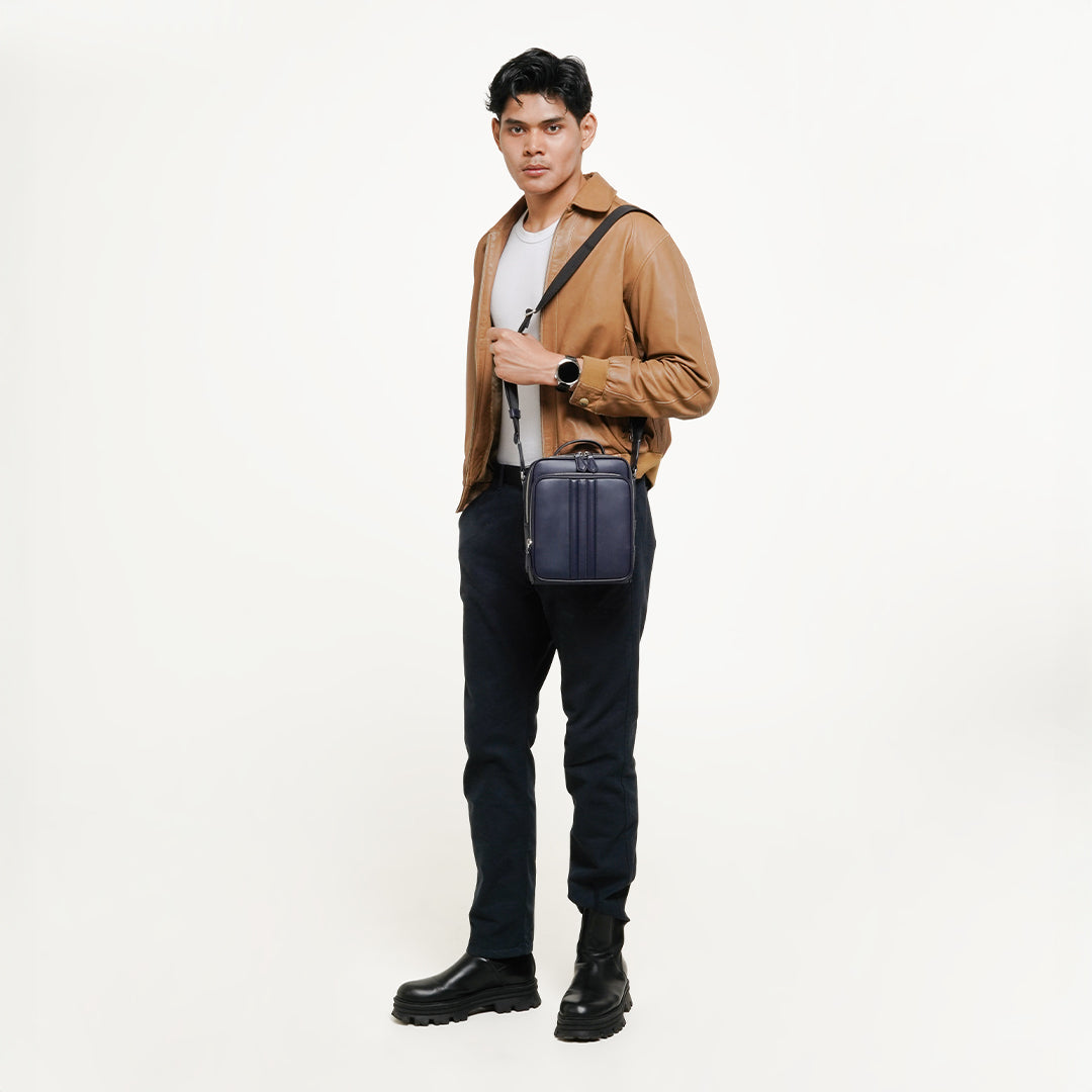 Bally Mythos Crossbody Bag in Recycled Leather-in-Navy-5-Bally Outlet