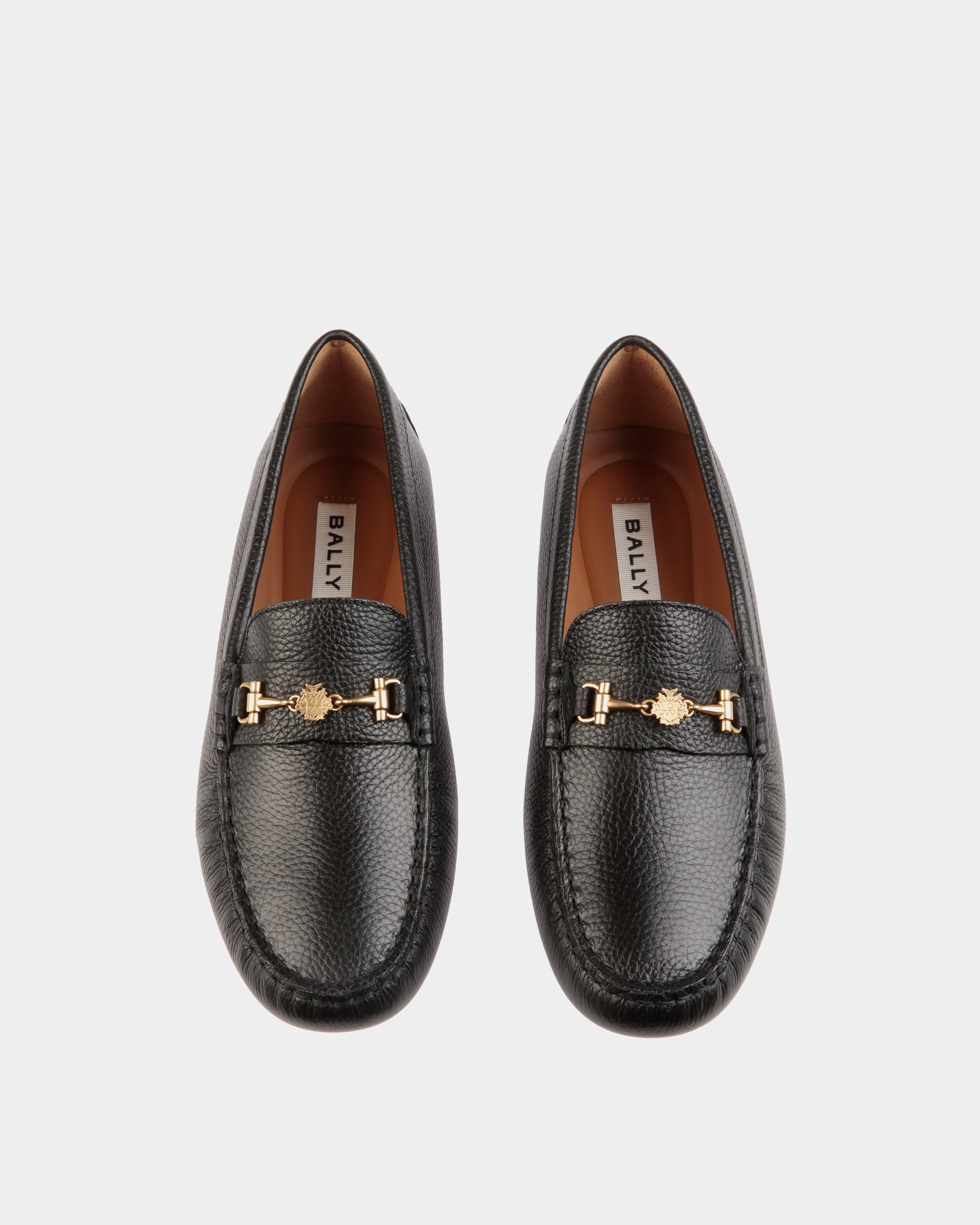 Bally Kerbs Driver in Grained Leather-in-Black-3-Bally Outlet