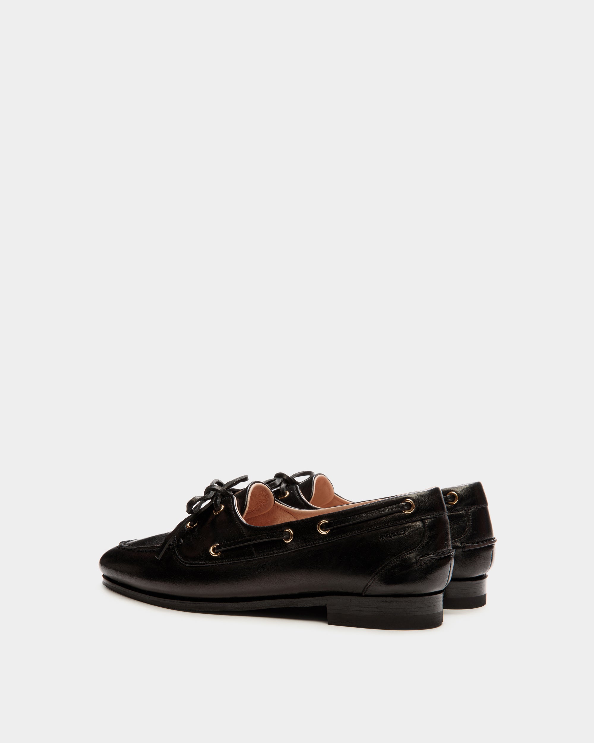 Bally Plume Moccasin Pathy In Leather-in-Black-3-Bally Outlet