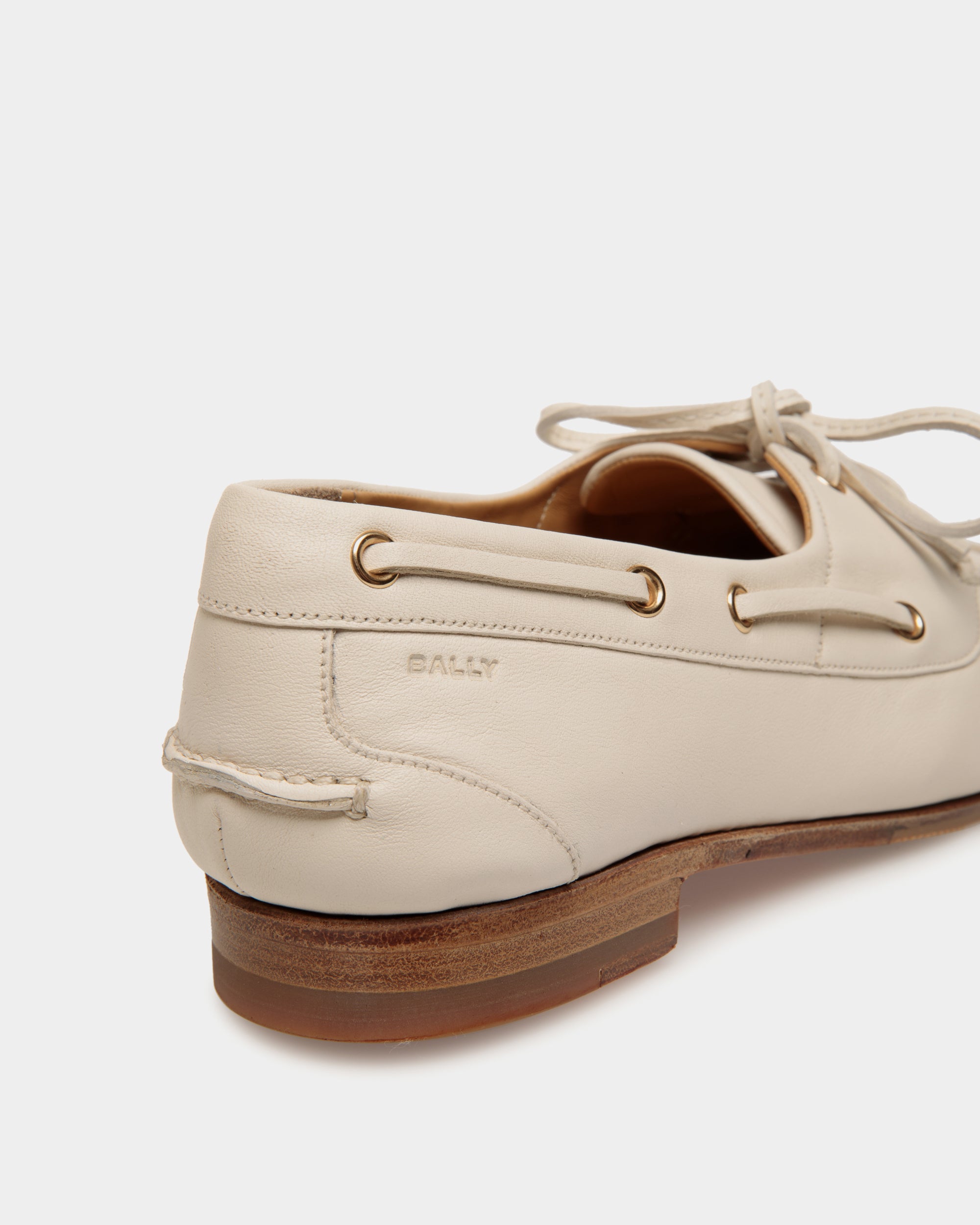 Bally Plume Moccasin in Leather-in-White-5-Bally Outlet
