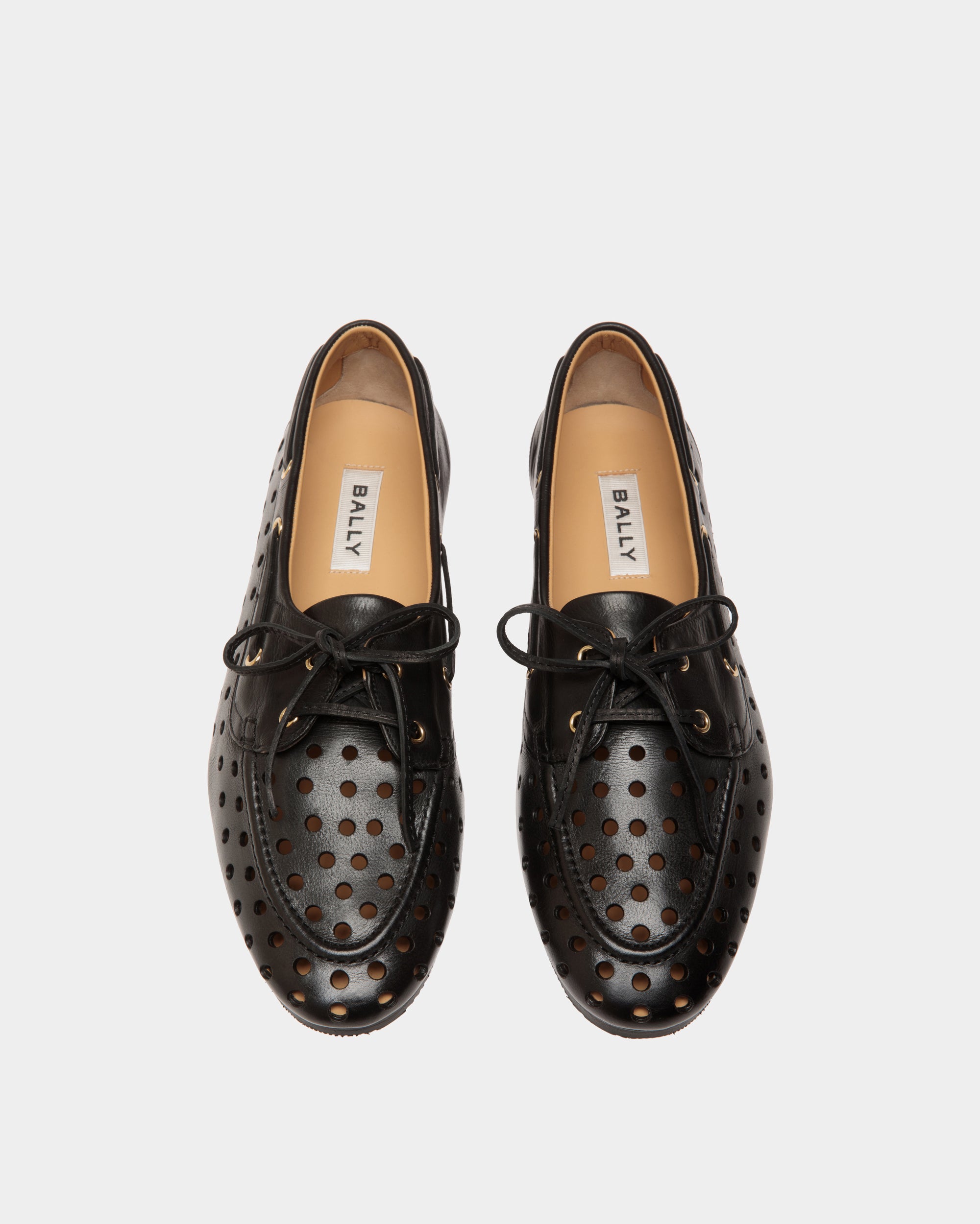 Bally Plume Moccasin in Leather-in-Black-3-Bally Outlet