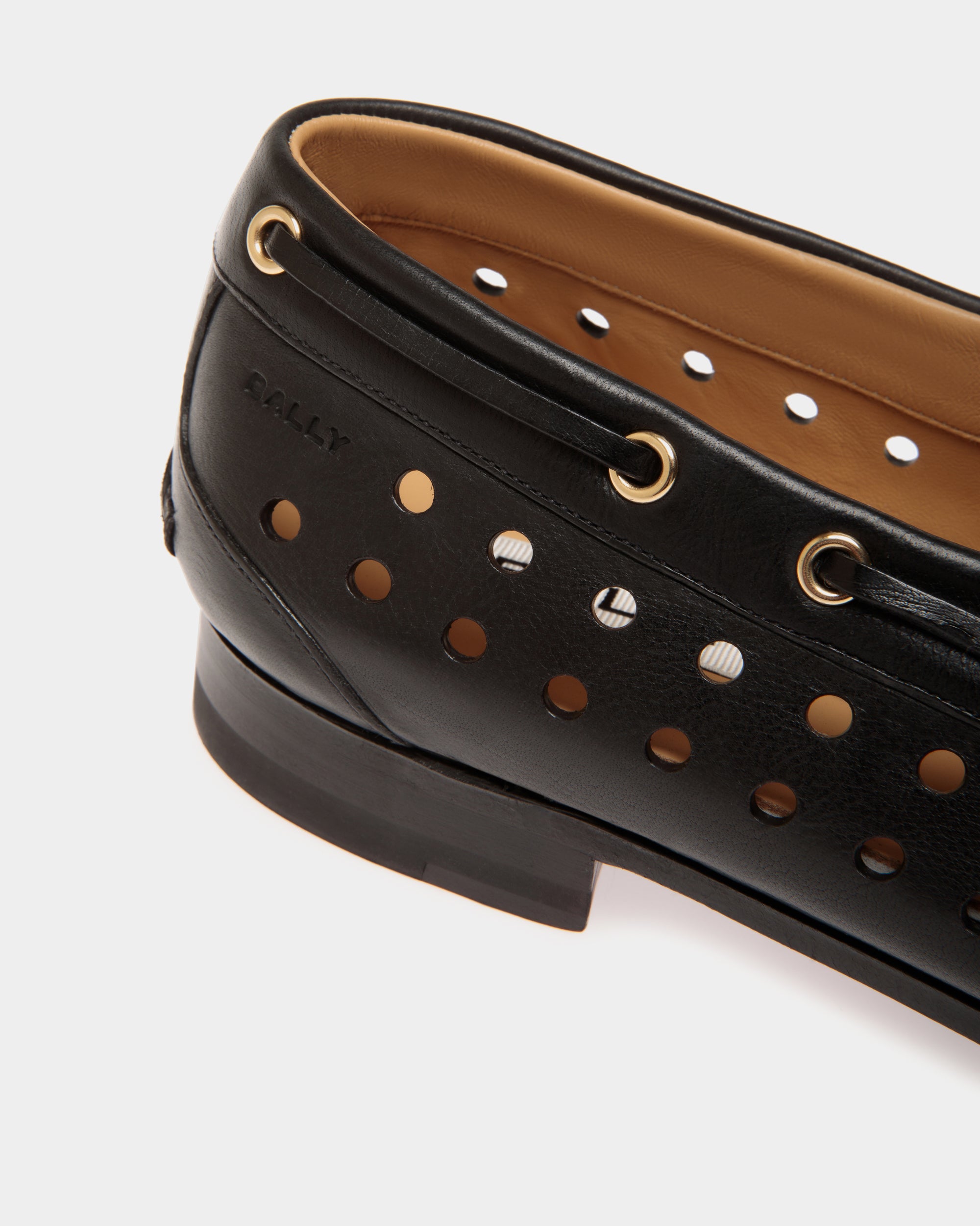 Bally Plume Moccasin in Leather-in-Black-6-Bally Outlet