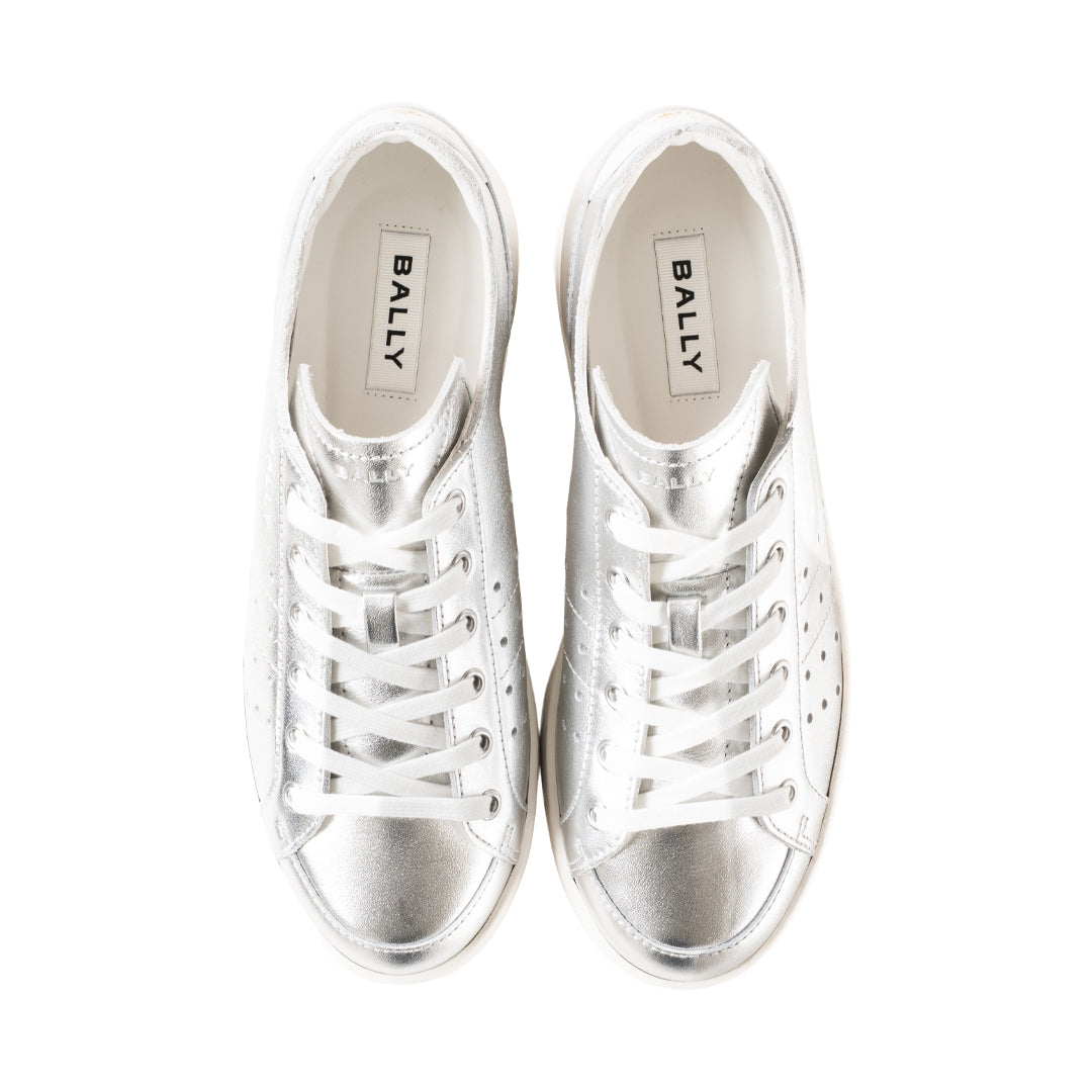 Bally Turyn U Sneakers in Leather-in-Silver-2-Bally Outlet