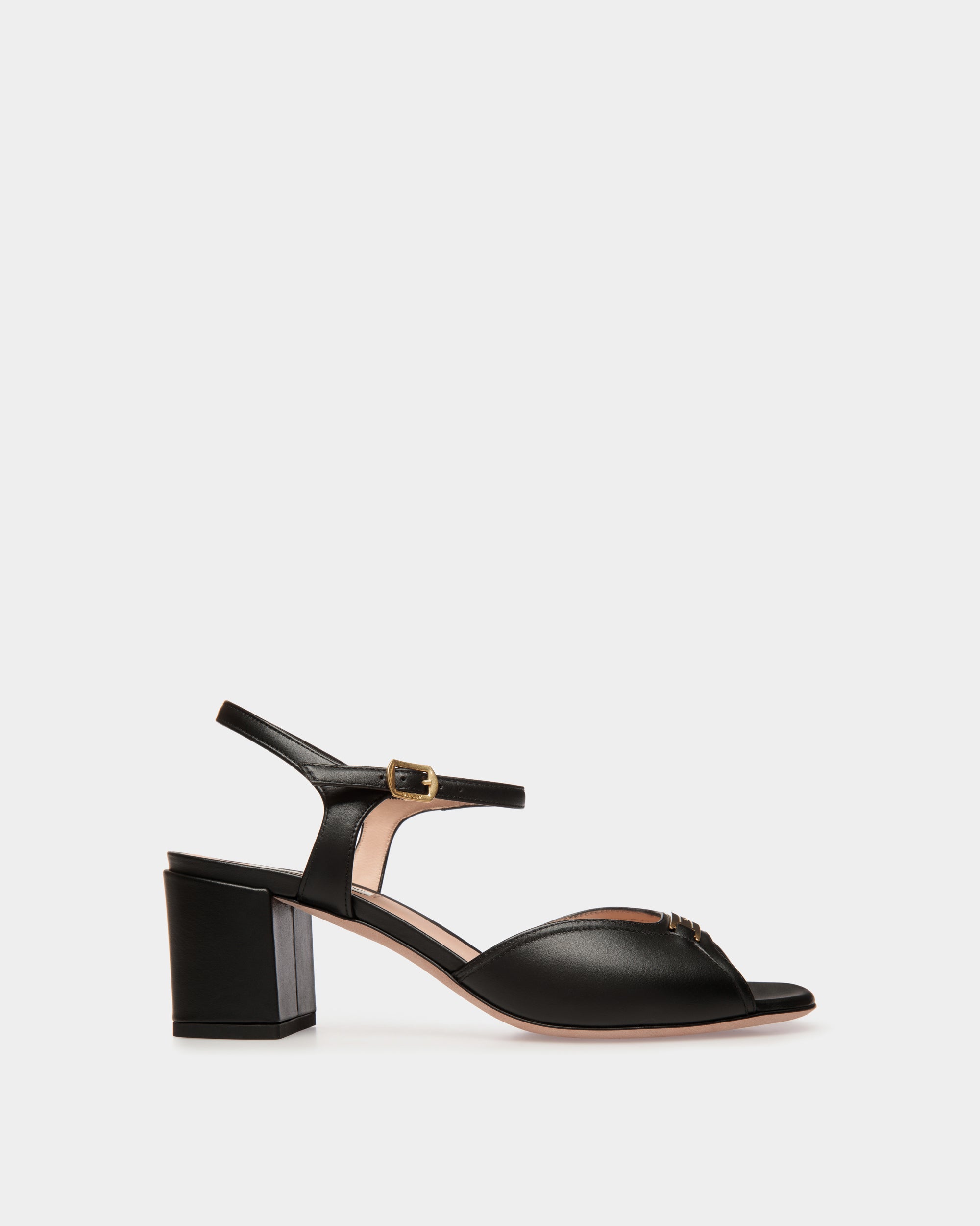 Bally Bally 55mm Deco Sandals in Leather-in-Black-1-Bally Outlet