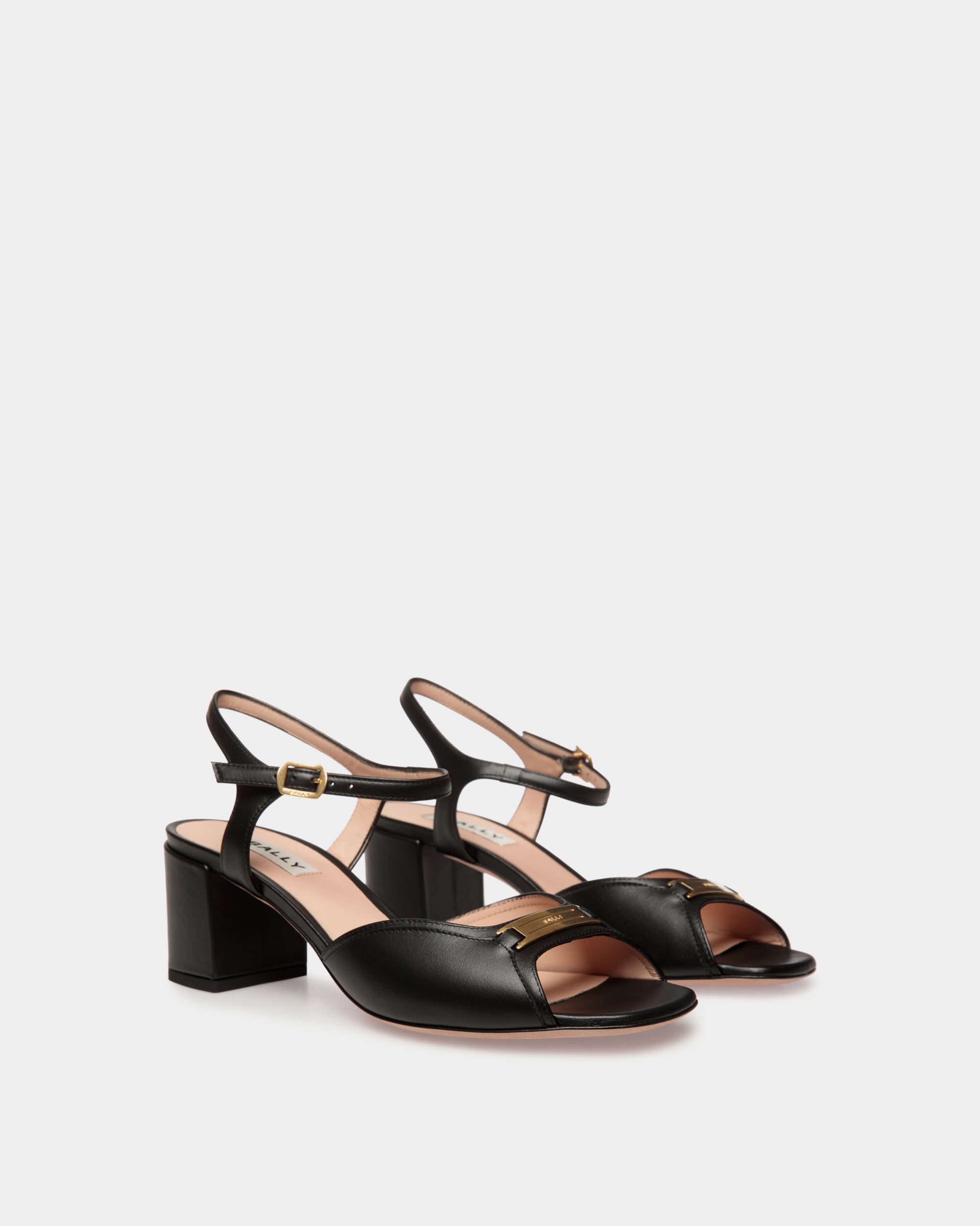 Bally Bally 55mm Deco Sandals in Leather-in-Black-4-Bally Outlet